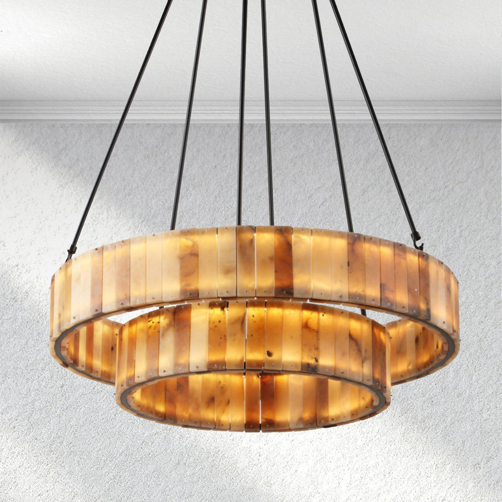 Furnlume Eterna Alabaster Round Chandelier