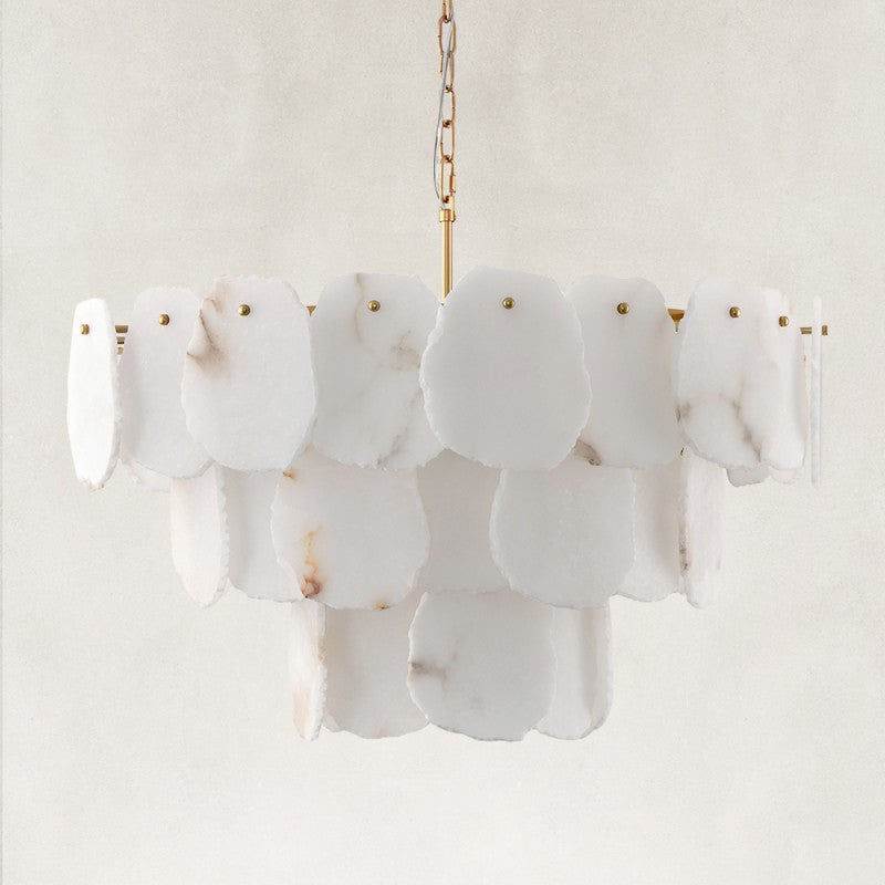 Mira Alabaster Multi-Tier Round Chandelier 32"D