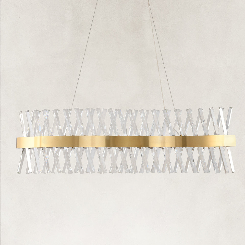 Prisma Crystal Rectangular Chandelier 40"W