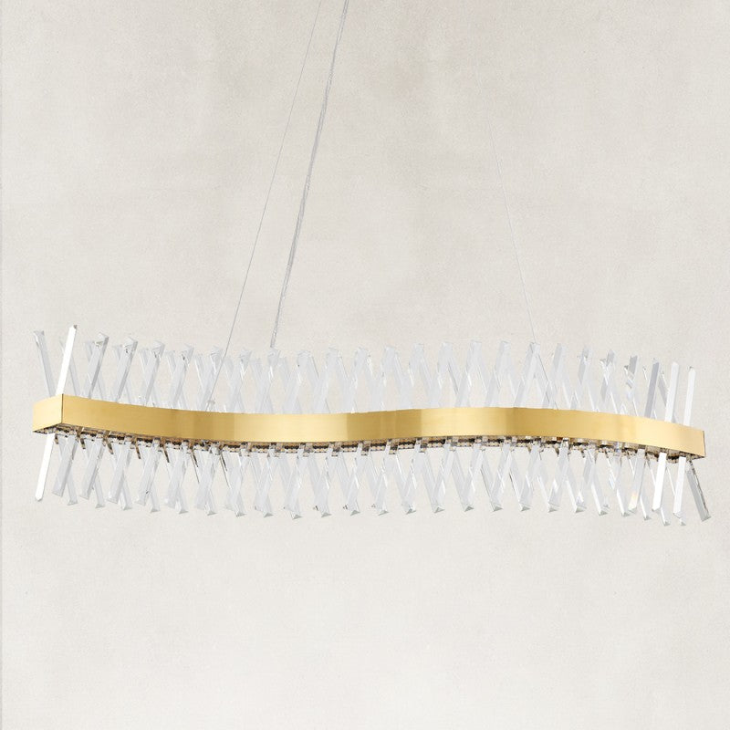 Prisma Crystal Rectangular Chandelier 47"W