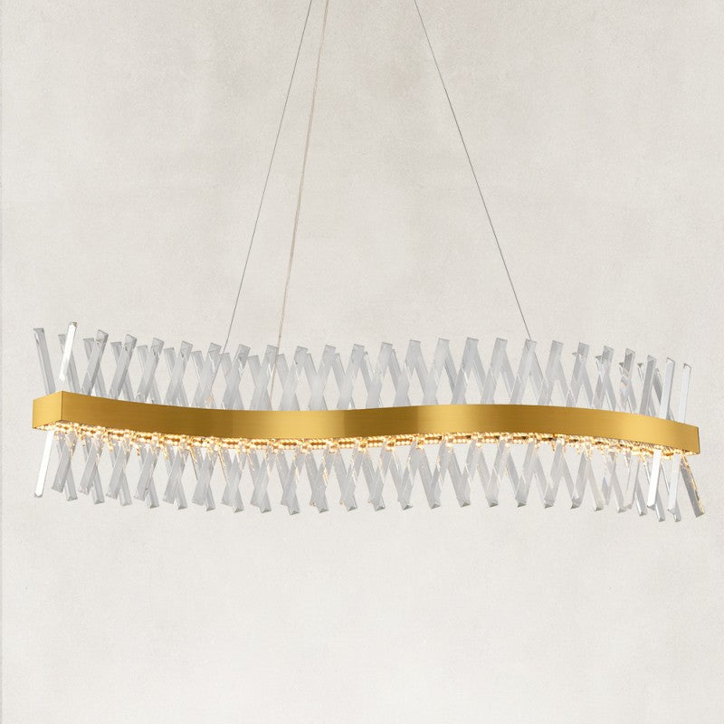 Prisma Crystal Rectangular Chandelier 47"W