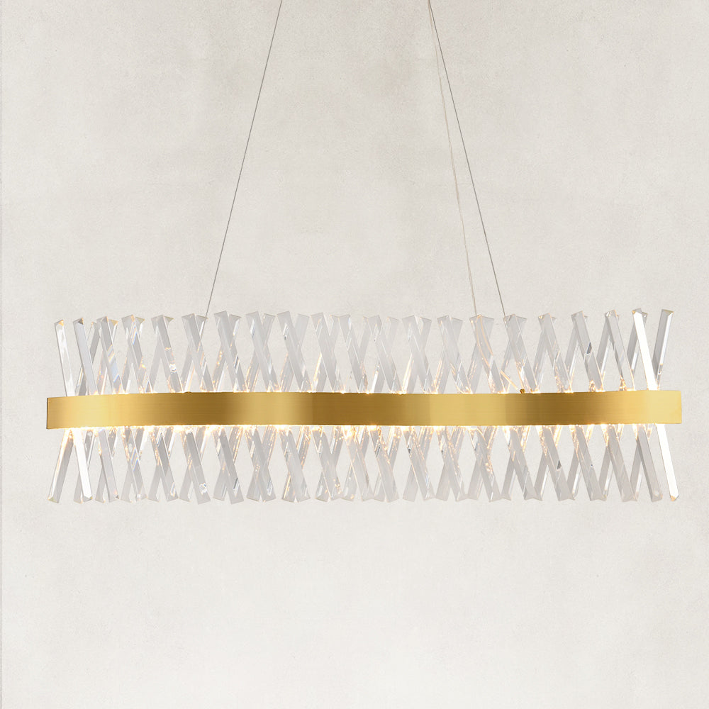 Prisma Crystal Rectangular Chandelier 40"W