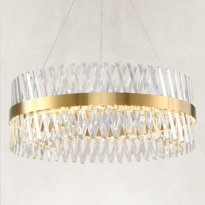 Prisma Crystal Round Chandelier 32"D