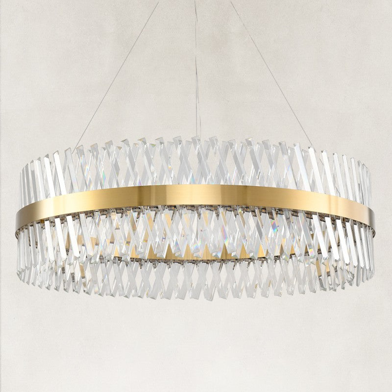 Prisma Crystal Round Chandelier 40"D